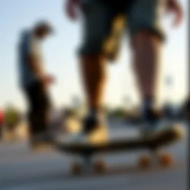 Community skate event with skateboarders showcasing their skills