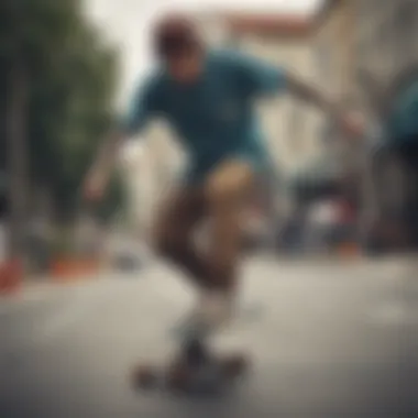 A skateboarder wearing eco-friendly apparel performing a trick