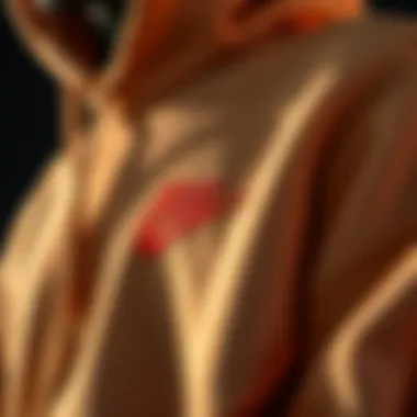 Close-up of the Neon Nike Hoodie fabric and design details