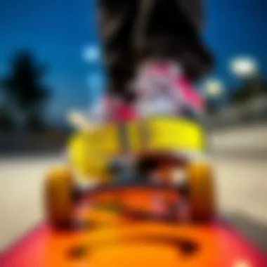 Vibrant neon yellow belt showcased on skateboard gear