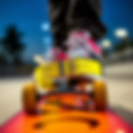 Neon Yellow Belt Highlighted on Skate Gear Vibrant neon yellow belt showcased on skateboard gear