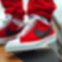 Nike Blazer in striking red and black colorway.