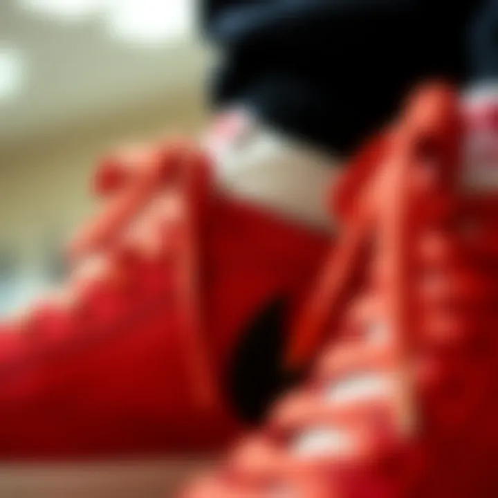 Close-up of the Nike Blazer showcasing its stitching and details.