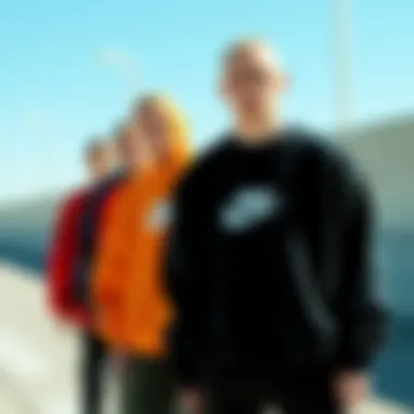 Different color variations of the oversized Nike sweater displayed