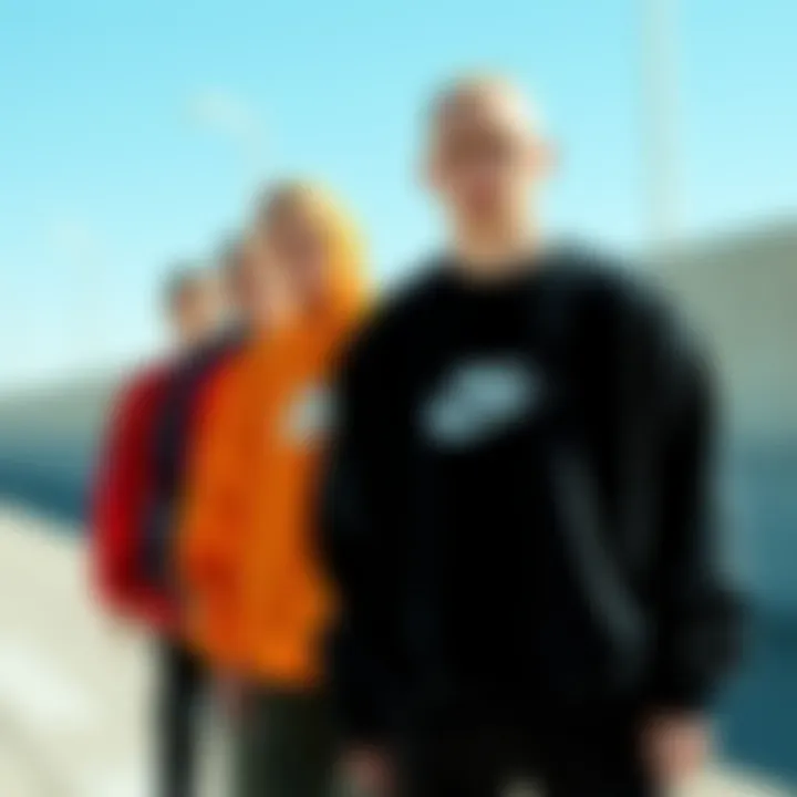 Different color variations of the oversized Nike sweater displayed