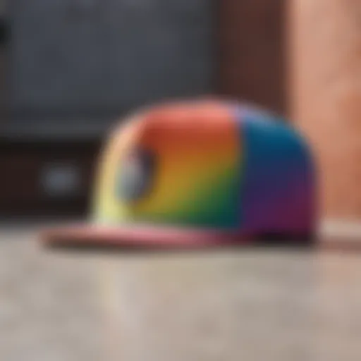 Vibrant rainbow design of Hurley hat showcasing its unique aesthetic appeal