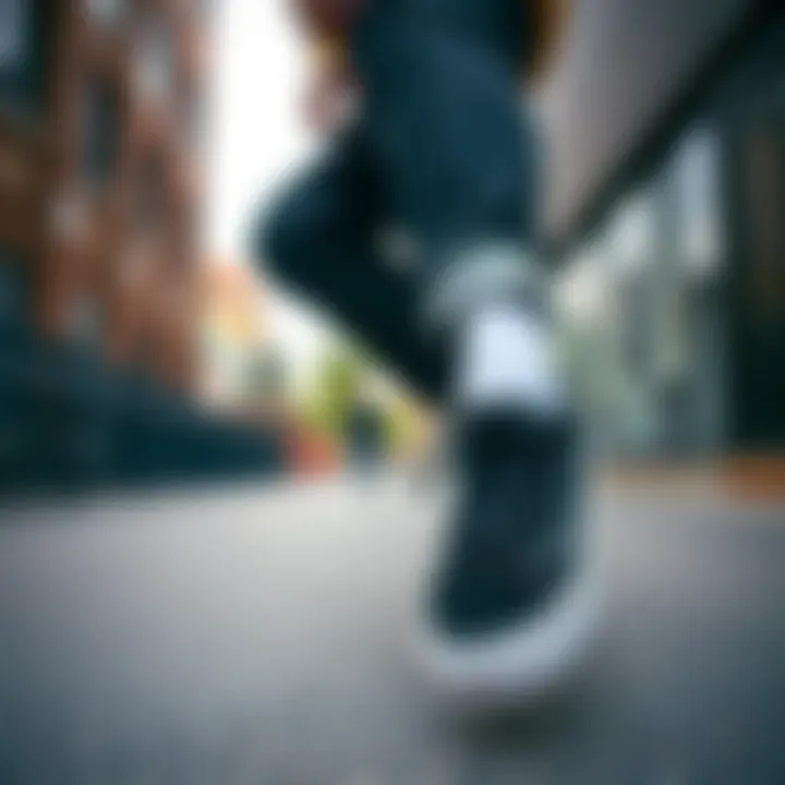 Trendy streetwear outfit featuring black Vans shoes