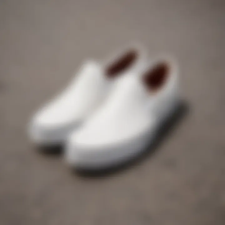 Collage of Vans Slip-On Pro White in various skateboarding settings