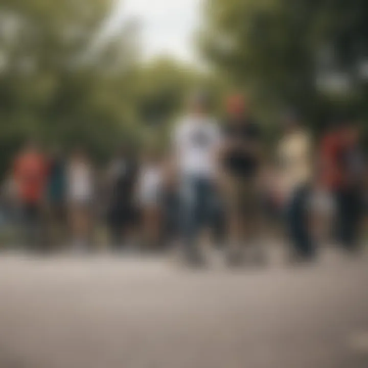 Group of skaters enjoying a community event in the park