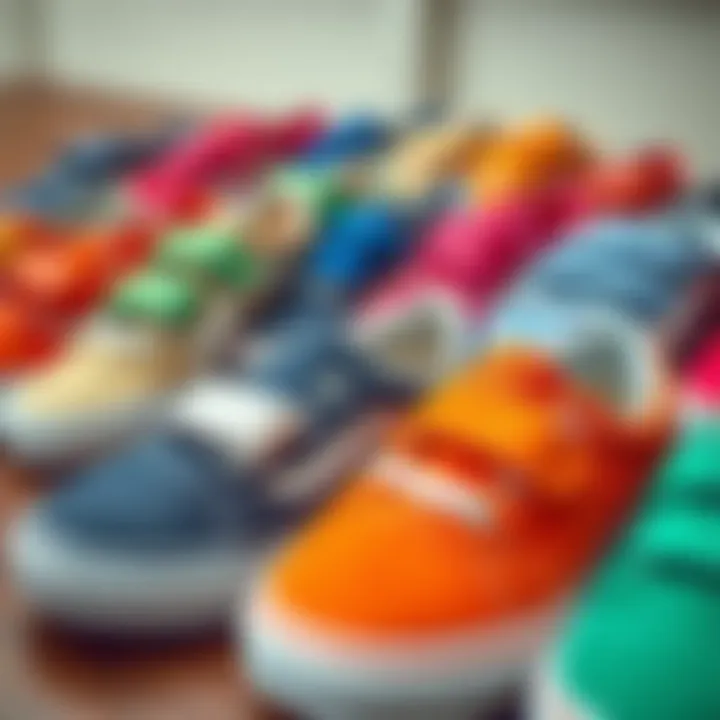Colorful Velcro Strap Vans Collection Fashion-forward display of various colors of Velcro strap Vans