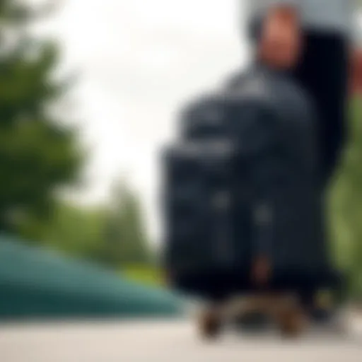 Stylish laptop backpack designed for skateboarders featuring innovative materials