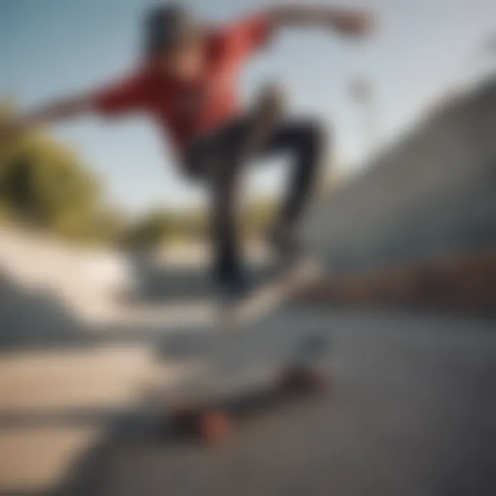 Skateboarder performing tricks while wearing Vans shoes