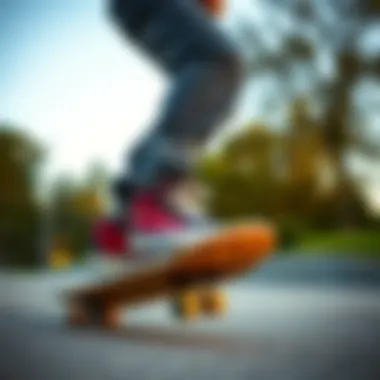 Skateboarder performing tricks in stylish Vans platform shoes