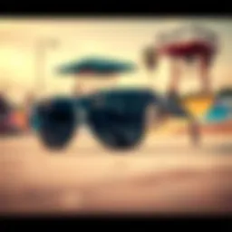 Stylish Von Zipper Snark sunglasses displayed against a vibrant skate park backdrop