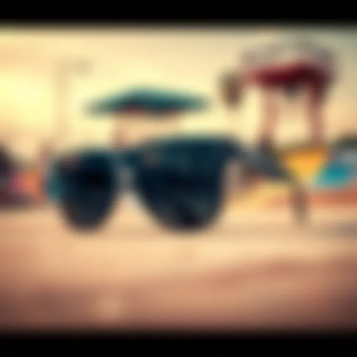 The Aesthetic Appeal of Von Zipper Snark Sunglasses Stylish Von Zipper Snark sunglasses displayed against a vibrant skate park backdrop