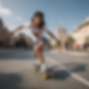 Female skater performing tricks in stylish Disney Vans on the skate park