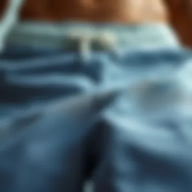 Material Insights of Board Shorts Close-up of fabric texture used in board shorts