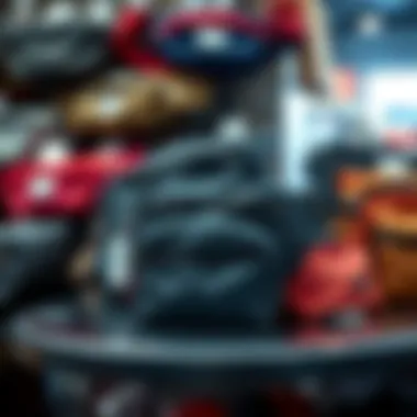 Diverse Fanny Pack Selection Showcasing a variety of fanny packs in a retail environment