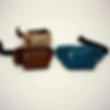 Comparing Fanny Pack Styles Different styles of fanny packs laid out for comparison