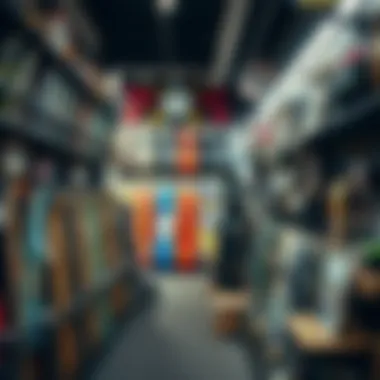 A well-organized local skateboard shop with various skateboards and accessories