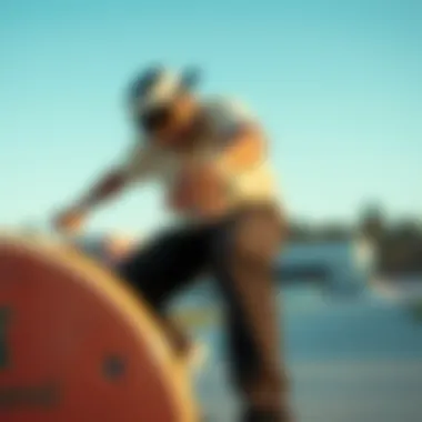 Skateboarder showcasing the Freestyle Shark Band