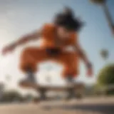 Goku performing a skateboard trick