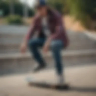 Layered graphic tee with a flannel shirt and skate shoes