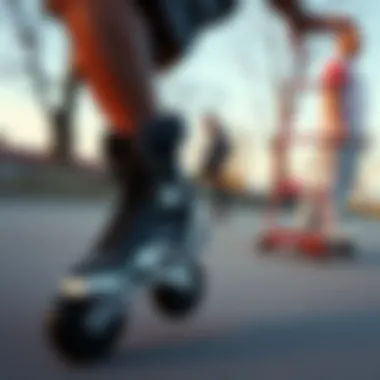 Experience the Thrill of Heelys in Motion Dynamic skating action showcasing Heelys in motion