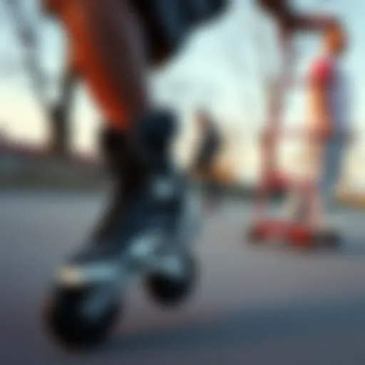 Experience the Thrill of Heelys in Motion Dynamic skating action showcasing Heelys in motion