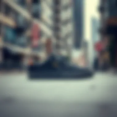 HUF Dylan Slip skate shoes displayed against an urban backdrop