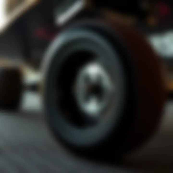 Close-up of Magneto skateboard wheels demonstrating performance