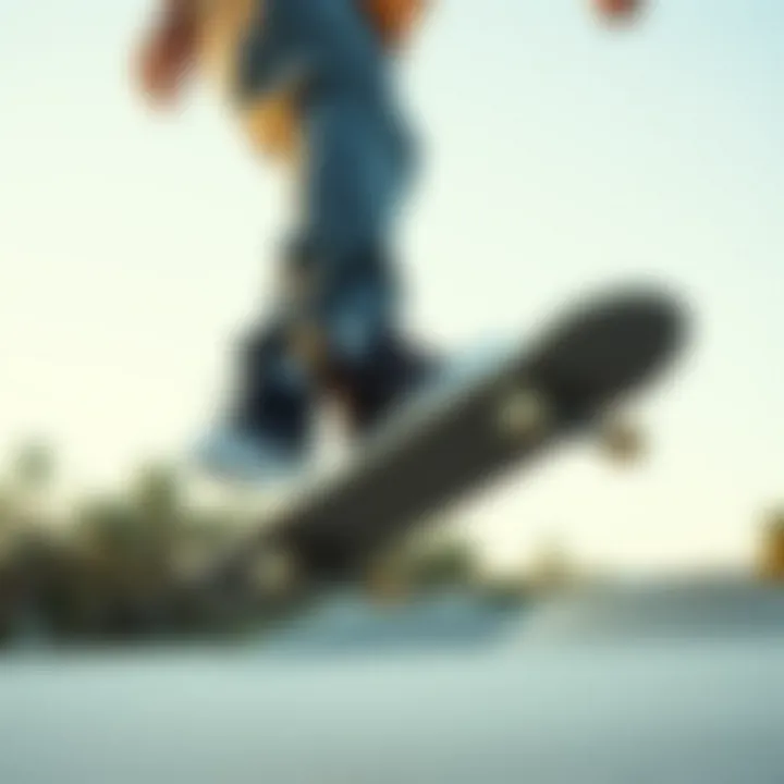 Skater performing tricks wearing Lakai Black and White shoes
