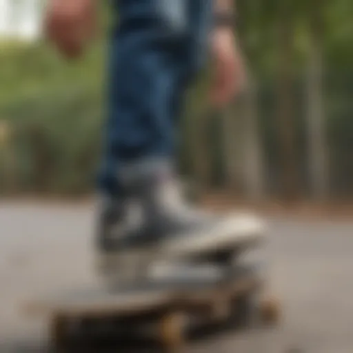 Historic photograph of Chuck Taylor All-Stars on skateboarder's feet