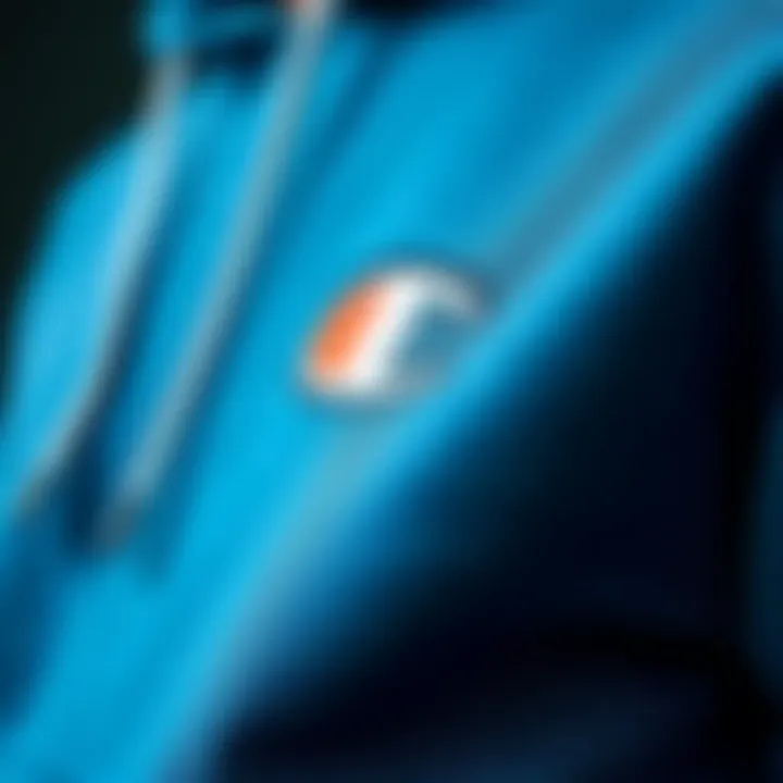 Material detail of the hoodie emphasizing innovation