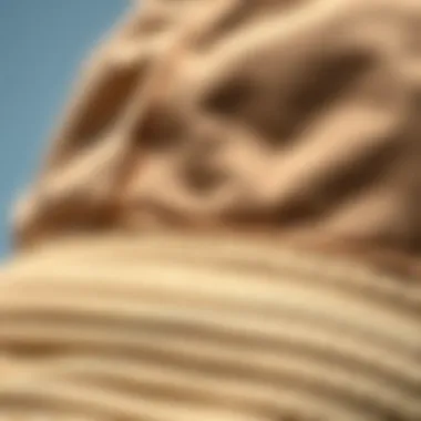 Close-up of the textured fabric of a natural bucket hat, showcasing its sustainable materials.