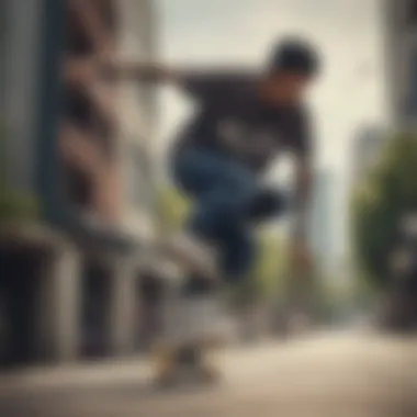 A skateboarder in motion wearing stylish DC Skate Shoes