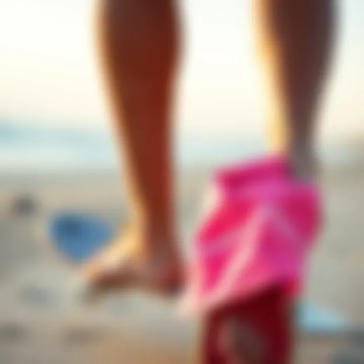 Close-up of fabric technology used in board shorts