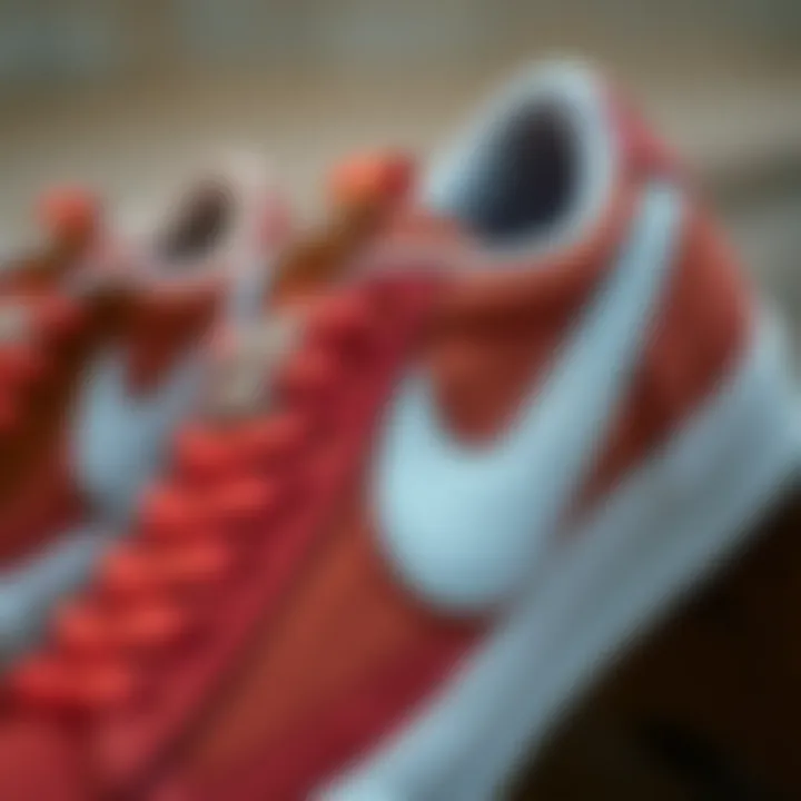 Close-up of Nike Blazer Low's unique materials and craftsmanship