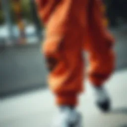 Close-up view of Nike cargo sweatpants fabric showcasing durability and comfort.