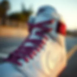 Detailed view of the Nike Court Vision Mid White showcasing its unique design elements.