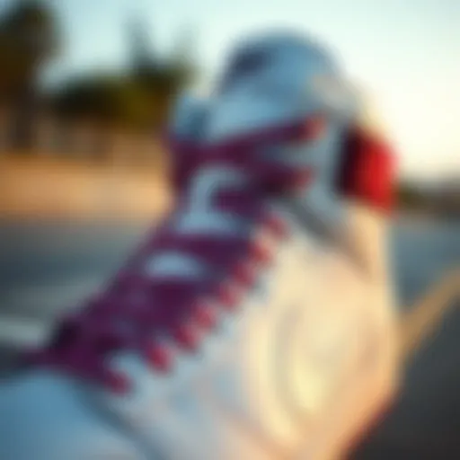 Detailed view of the Nike Court Vision Mid White showcasing its unique design elements.