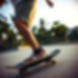 Nike Essential Woven Shorts in action on a skateboard