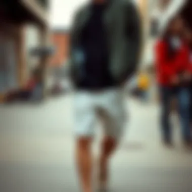 Stylish outfit featuring Nike Essential Woven Shorts in an urban setting
