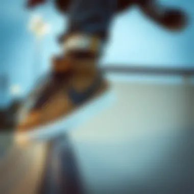 Nike SB Blazer Mid in action on a skateboarding ramp