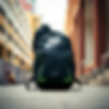 Nike SB RPM Skate Backpack displayed in an urban skateboarding environment