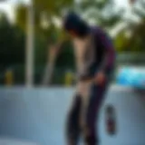 Stylish Nike SB tracksuit displayed in a skate park