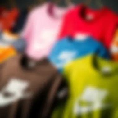 Different color variations of the Nike Swoosh T-shirt displayed