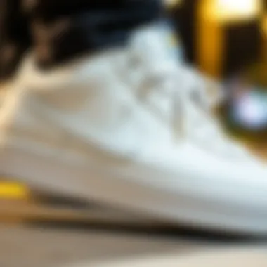 Close-up of Nike Summit White sneaker highlighting its unique design elements