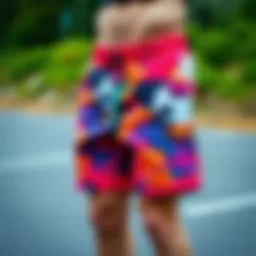 Nike sweat shorts showcasing vibrant colors and unique patterns