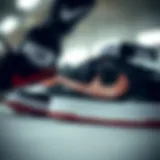 A close-up view of Nike skate shoes showcasing their innovative design and technology